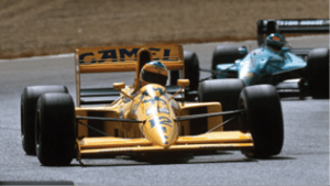 Lotus 102 Formula One car in Camel livery featured in the Brad Pitt F1 movie opening crash scene