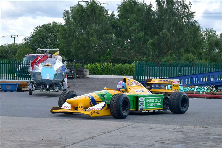 Lorina McLaughlin driving her racing car, formerly driven by Michael Schumacher. Photo by Iliffe Media/ David Dawson.