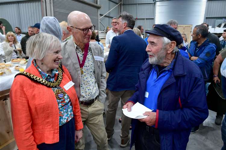 L-R Mayor of Newark Lynn Roustone, Nick Roustone and Les Reid of Heritage Barge. Photo by Iliffe Media/ David Dawson.