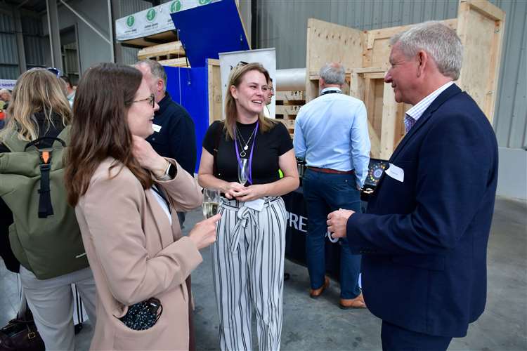 L-R Isabel Turner of Eden PR, Lucy Granger and Peter Lawrence of East Midlands Chamber. Photo by Iliffe Media/ David Dawson.