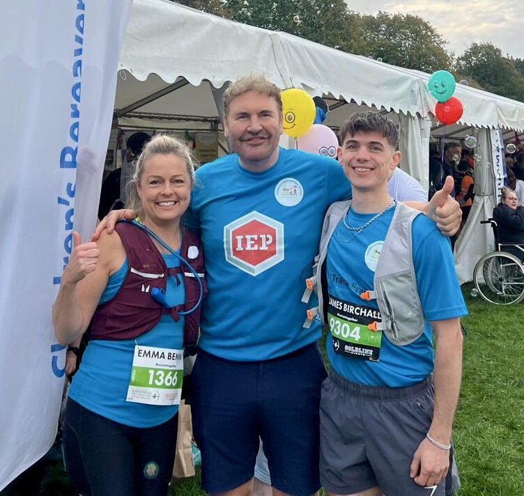 Emma, Andrew and James of the International logistics Centre in their running gear ready for the Robin Hood Half Marathon